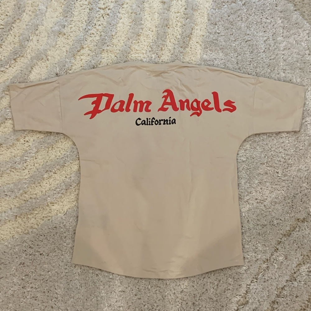 Palm Angels California Greetings Creme T-Shirt Mens Size Large - Picture 2 of 2